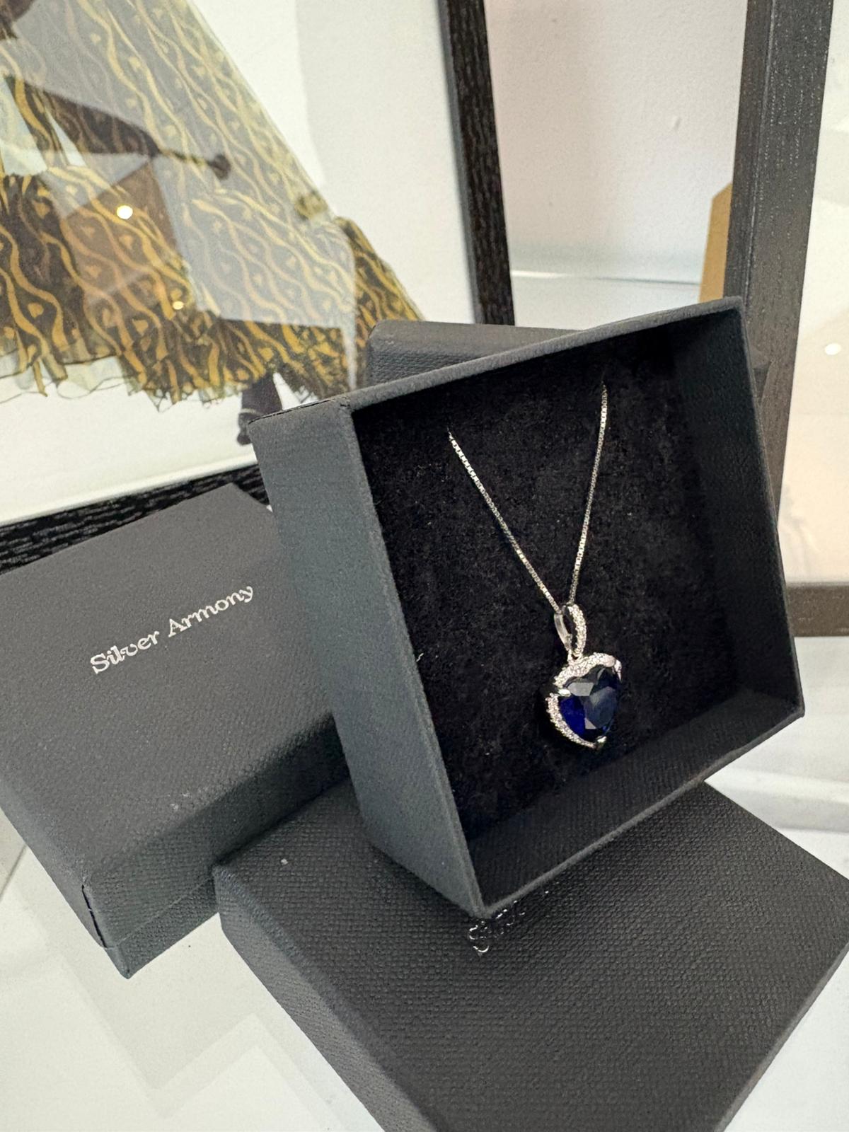 Collana silver armony Cuore Blu - immagine 2