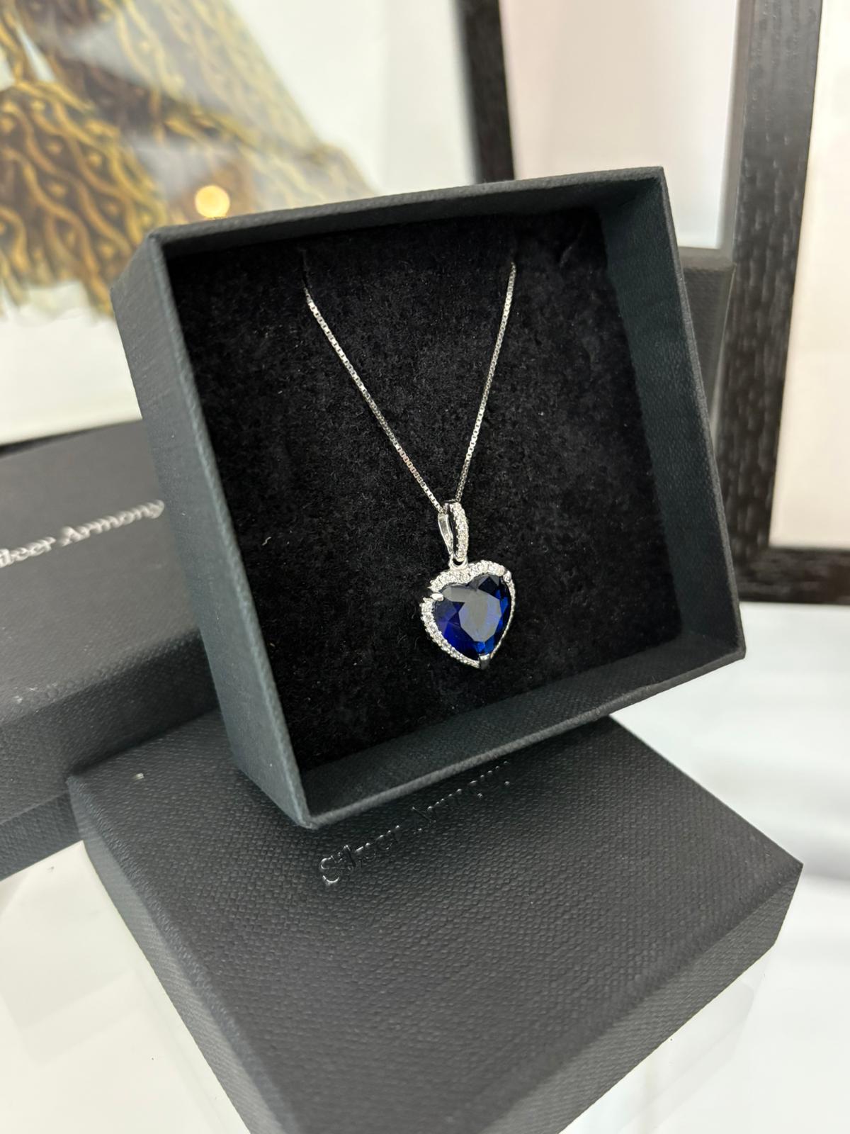 Collana silver armony Cuore Blu - immagine 3