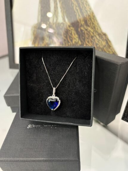 Collana silver armony Cuore Blu