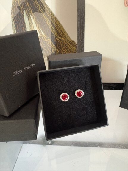 Orecchini a lobo con zirconi Silver Armony