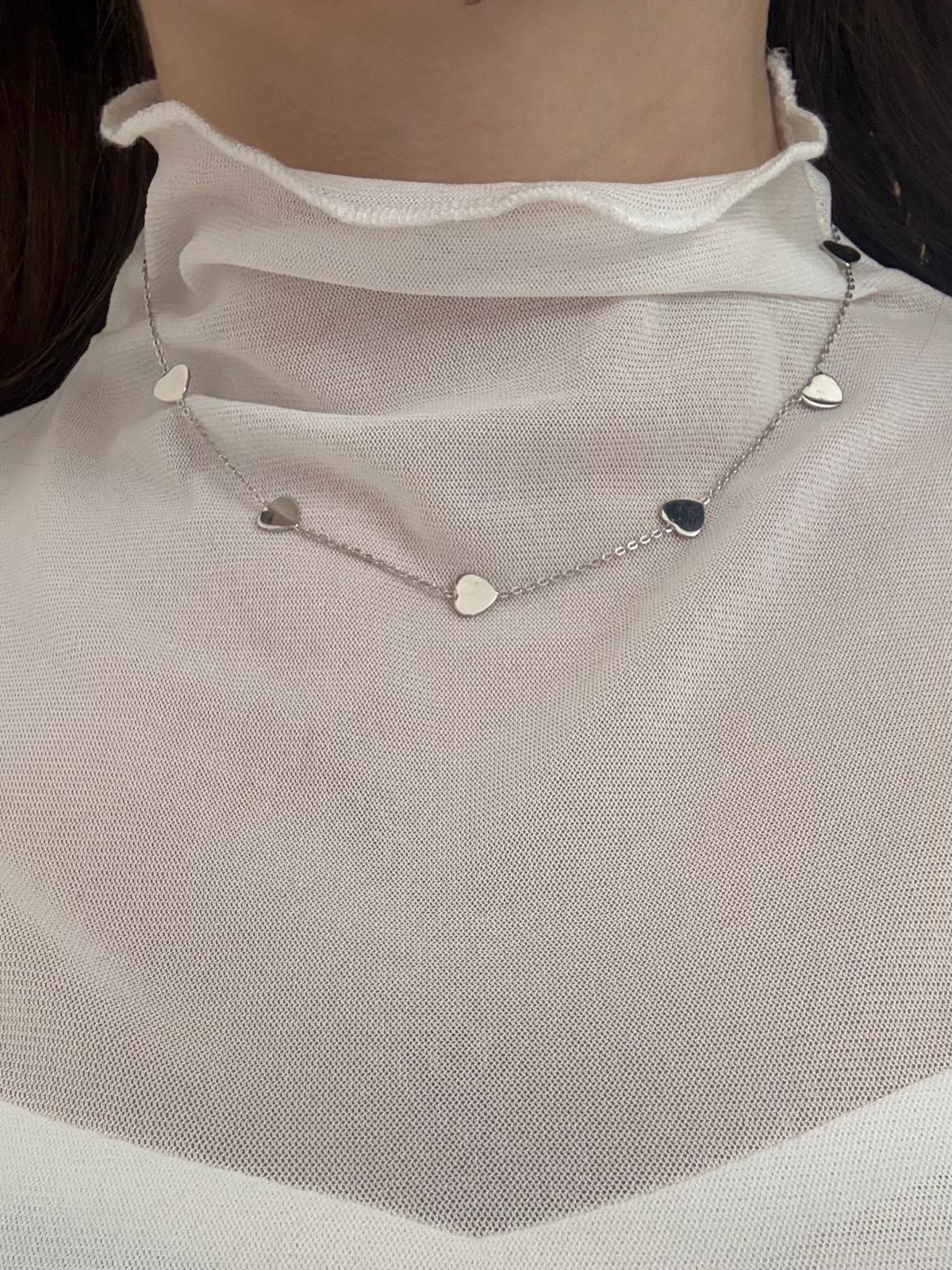 Collana girocollo silver armony con elementi a cuore - immagine 2