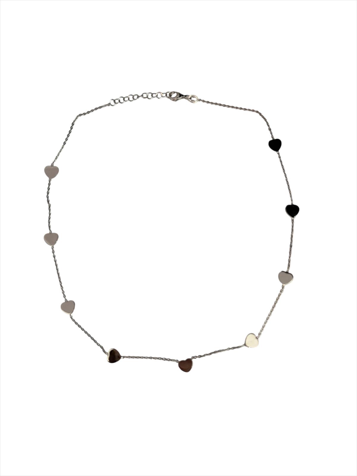 Collana girocollo silver armony con elementi a cuore - immagine 3