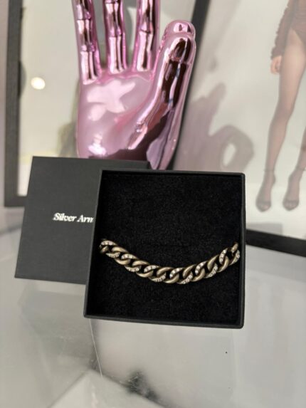 Bracciale uomo cuban con zirconi, Silver Armony