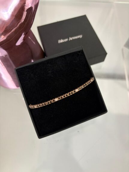 Tennis Alta bigiotteria con zirconi neri e clear in alternanza