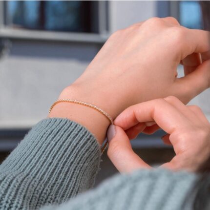 Tennis Alta bigiotteria con zirconi clear rodiato in oro rosa