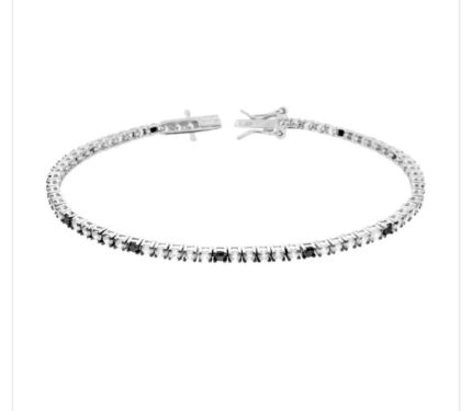 Tennis Alta bigiotteria con zirconi clear e neri