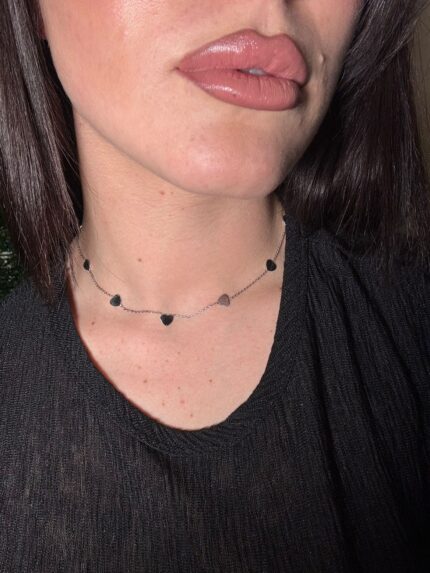 Collana girocollo silver armony con elementi a cuore