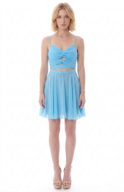 Abito corto Feleppa con volant e cut out, ultima tg. 40