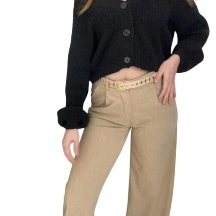 pantalone in tessuto melange