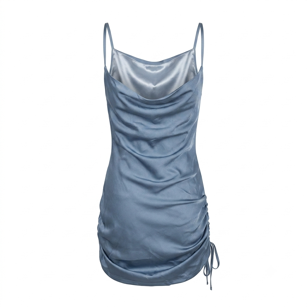 Satin Sleep dress con coulisse - sei colori disponibili - immagine 2