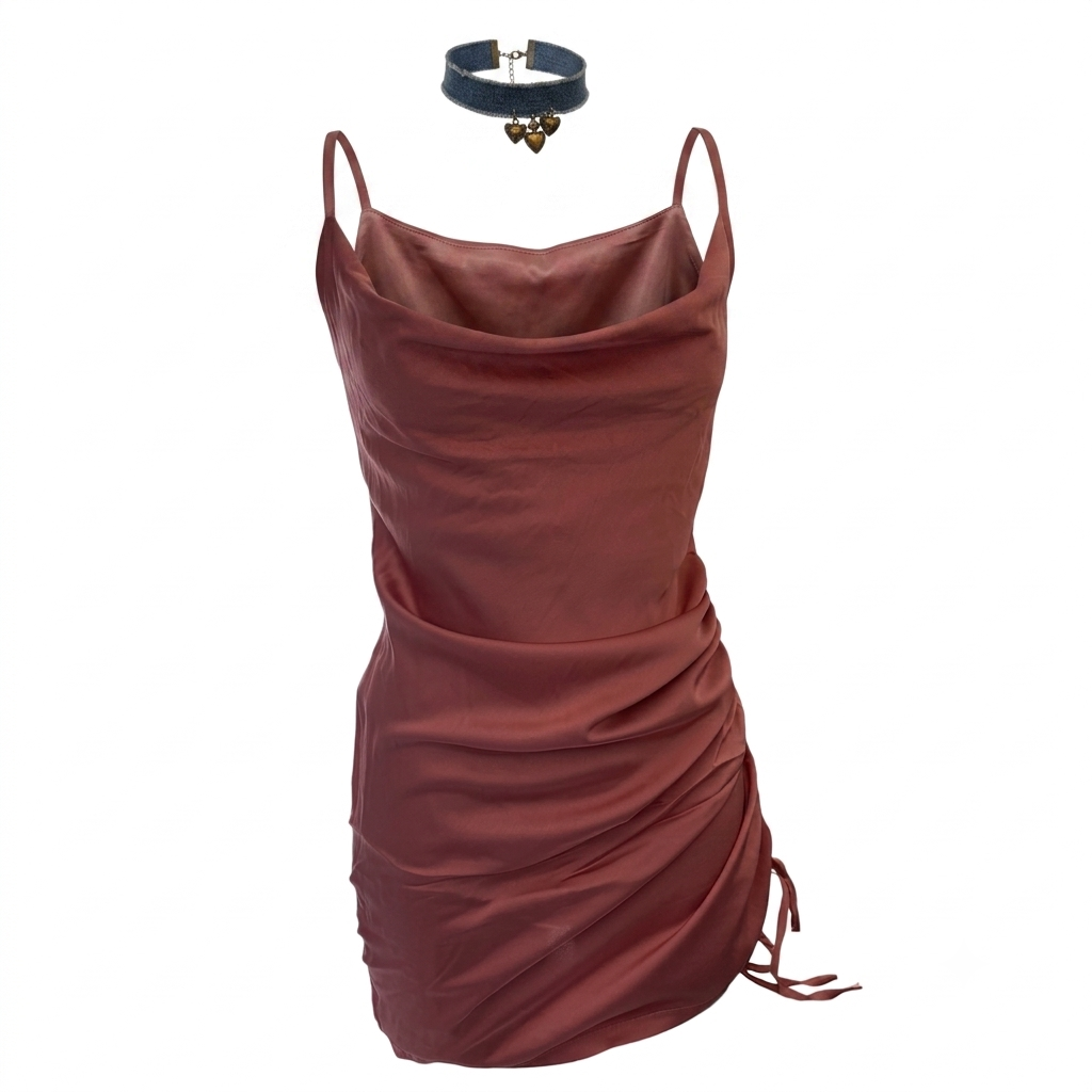 Satin Sleep dress con coulisse - sei colori disponibili - immagine 5